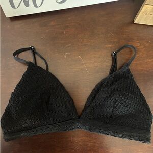 H&M Black Textured bikini top